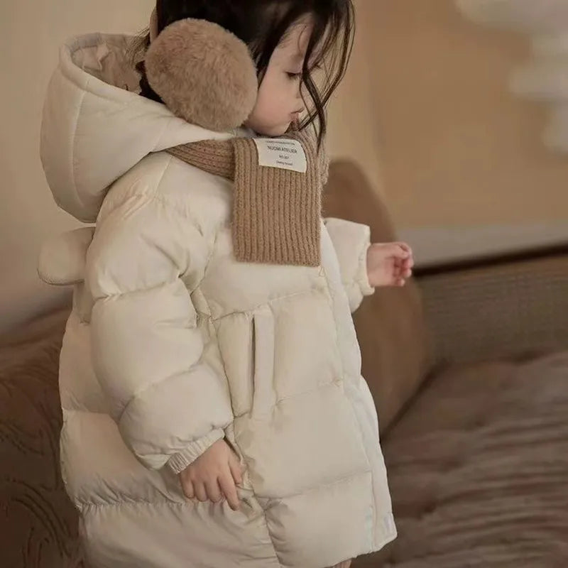 Kids Girls Cotton-Padded Parka Jackets