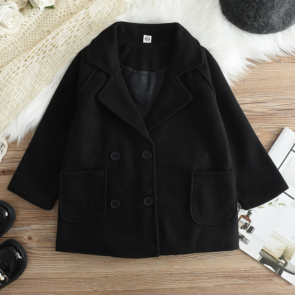 Infant Toddler Lapel Tweed Coat 2025 Autumn Winter Outerwear Coats