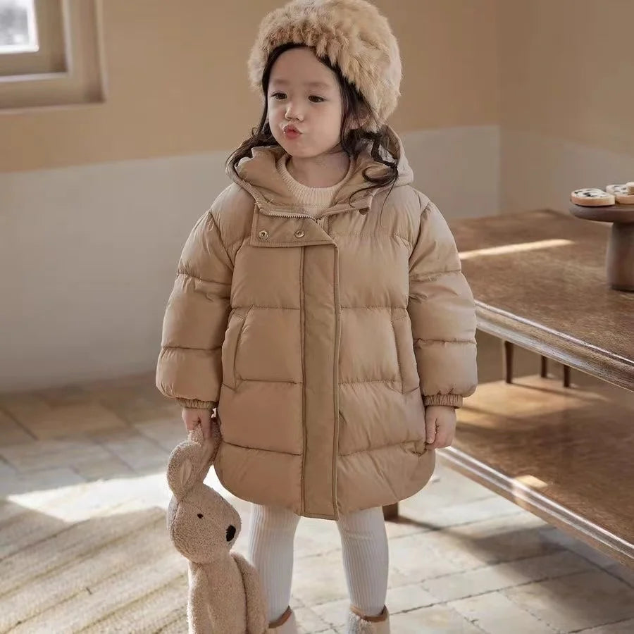 Kids Girls Cotton-Padded Parka Jackets