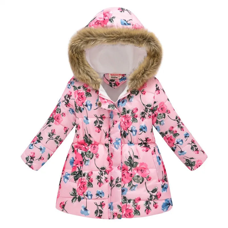 Cute Cartoon Fox Print Thicken Autumn Outerwear Children's Clothes New