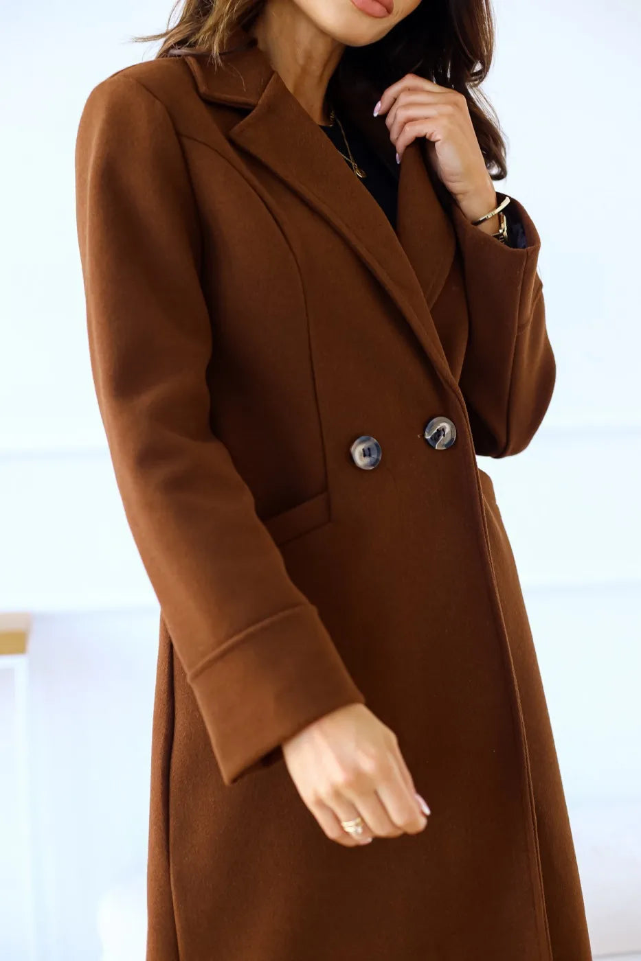 Korean version of the loose temperament haute overcoat coat