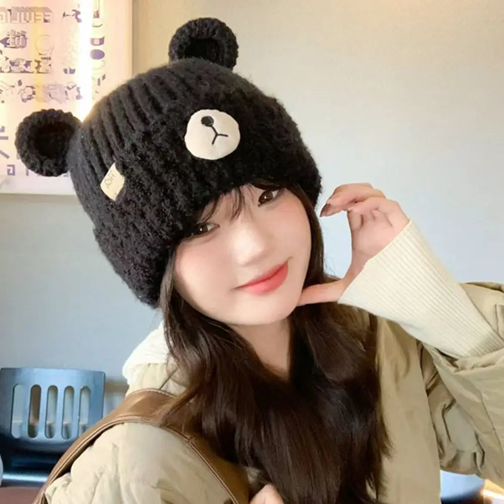 Fashion Winter Warm Knitted Cap Soft Bear Ears Beanie Hat