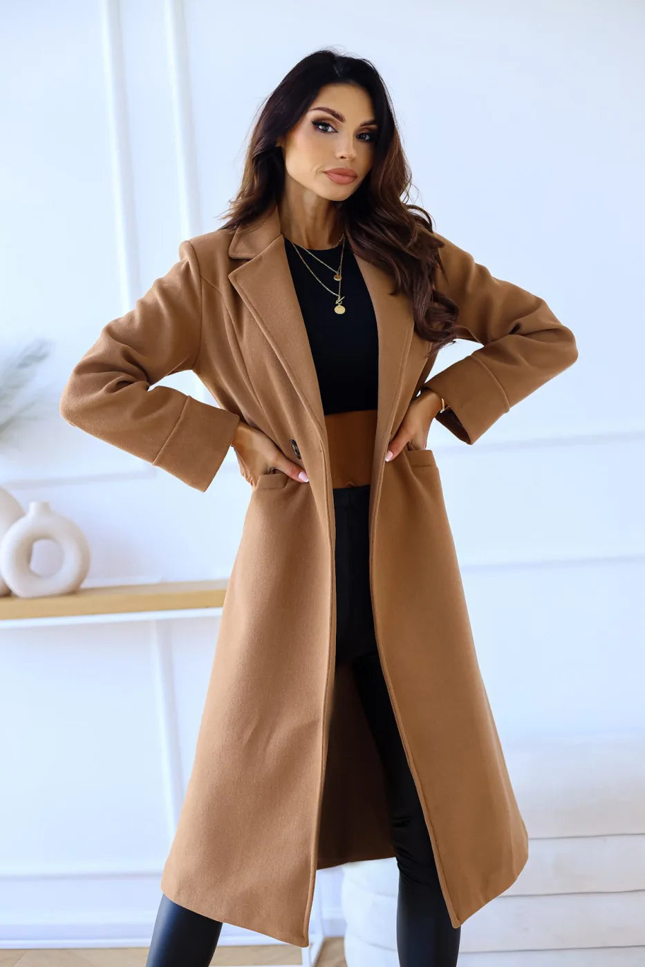 Korean version of the loose temperament haute overcoat coat