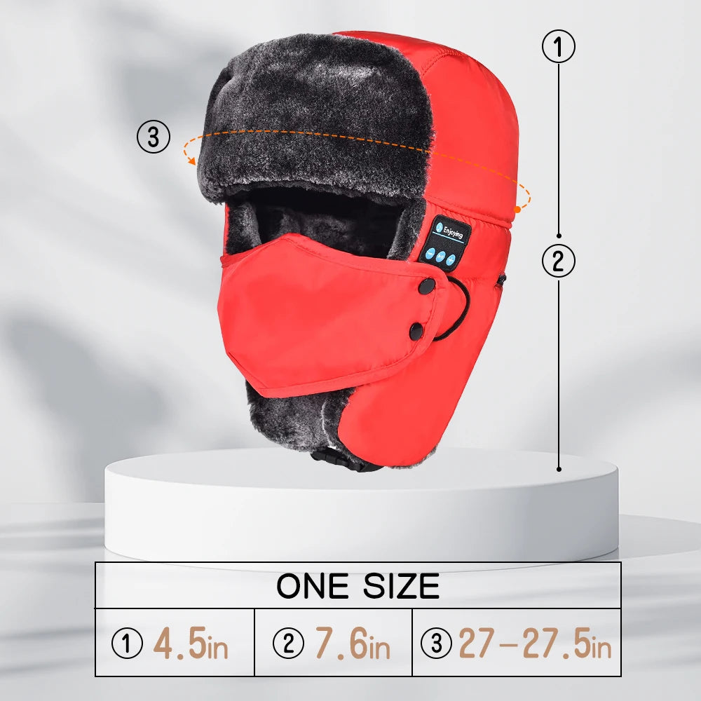 Winter Waterproof Wireless Hat with Bluetooth Headphones