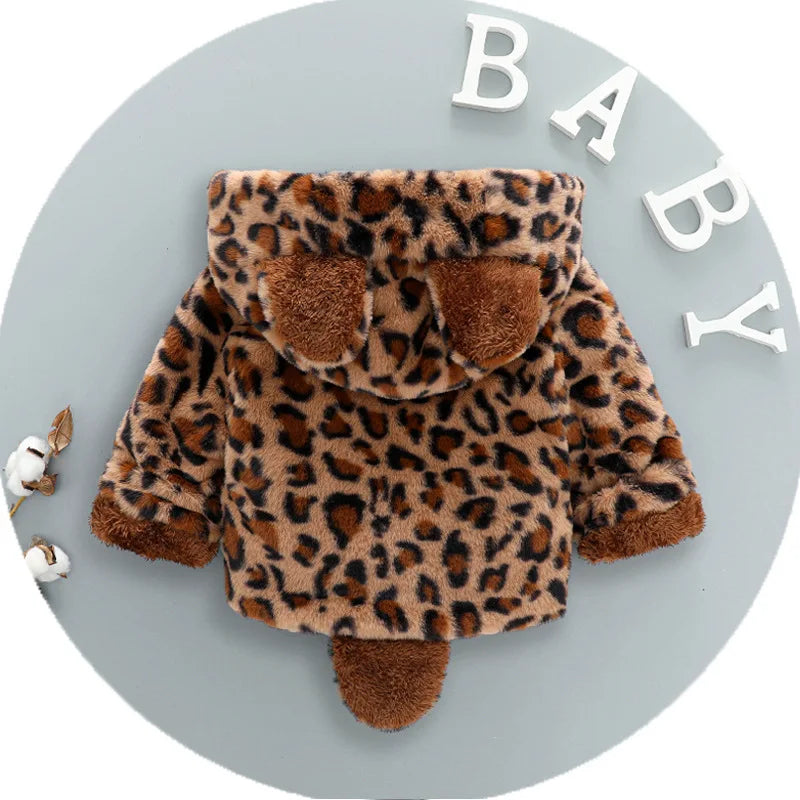 Baby Jacket Leopard Print Christmas Princess Girls Coat