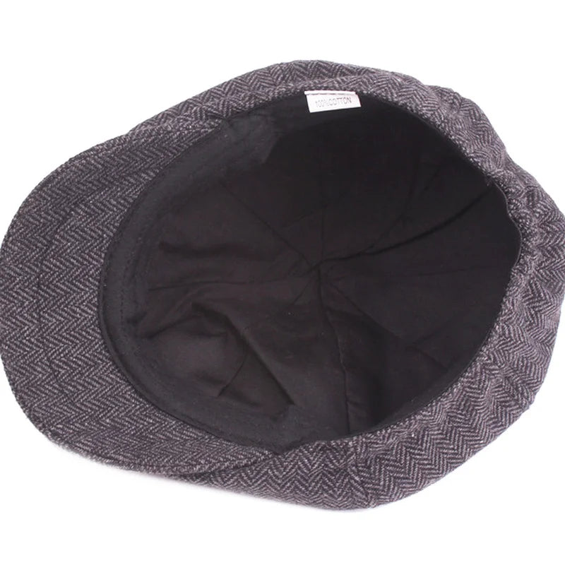 Men Octagonal Hats British Painters Hat Autumn Winter Berets