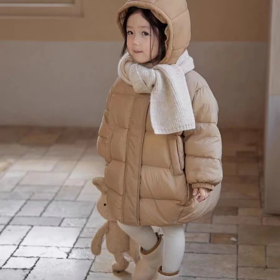 Kids Girls Cotton-Padded Parka Jackets