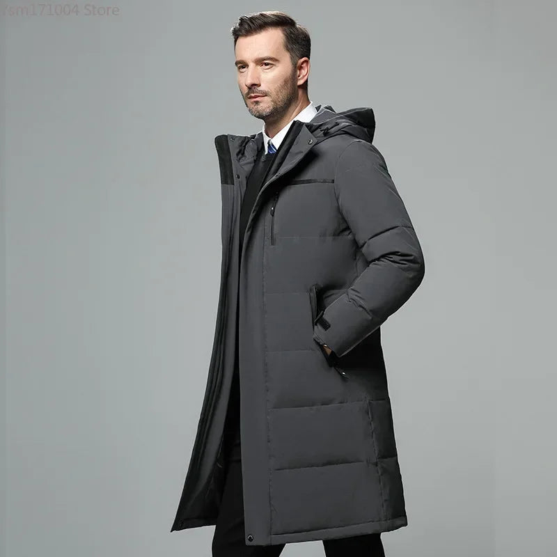 Winter Men's Down Jacket High-quality Hood Thick Warm Waterproof Parka Coats