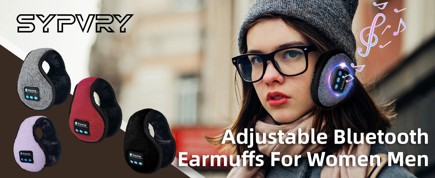 Wireless Adjustable Bluetooth Earmuffs Headphones Winter Ear Warmer with Microphones