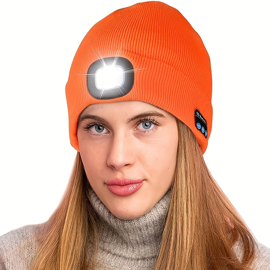 wireless Beanie Hat with Light and Wireless Headphones