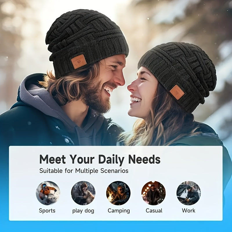 Wireless Beanie Hat with Built-in Headphones